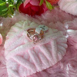 Bomb Party Rose Quartz Ring Rose Gold Plating Size 5